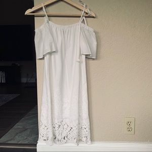 Madewell eyelet cold shoulder dress